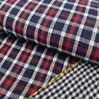 Dupla géz/muszlin Double sided Checks navy