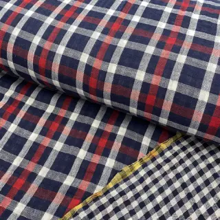 Dupla géz/muszlin Double sided Checks navy