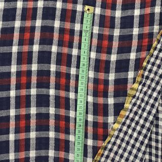 Dupla géz/muszlin Double sided Checks navy