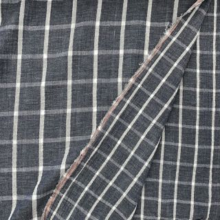 Dupla géz/muszlin Double sided Checks navy melange