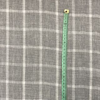 Dupla géz/muszlin Double sided Checks light grey melange