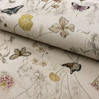 Dekorációs anyag Linenlook Butterfly dreamy flower digital print