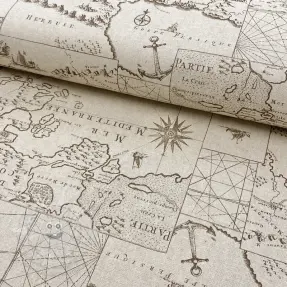 Dekorációs anyag Linenlook Map mediterranean sea