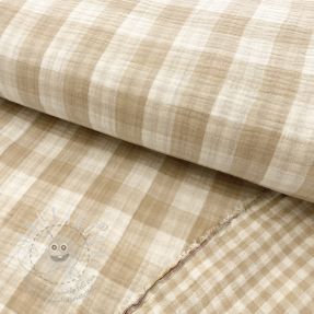 Dupla géz/muszlin Double sided CHECKS MINI beige