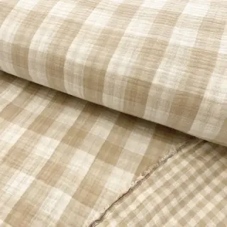 Dupla géz/muszlin Double sided CHECKS MINI beige