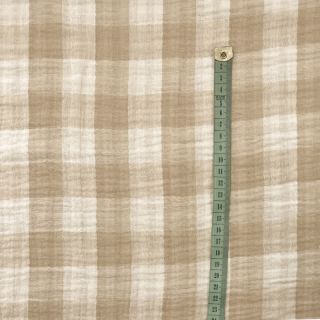 Dupla géz/muszlin Double sided CHECKS MINI beige