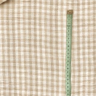 Dupla géz/muszlin Double sided CHECKS MINI beige