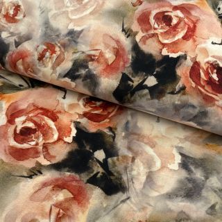 Viszkóz RADIANCE Watercolor bouquet digital print