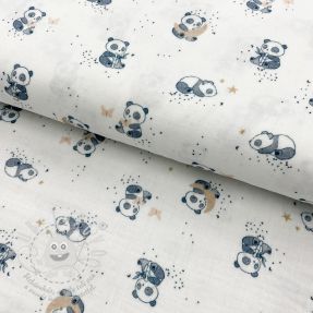 Dupla géz/muszlin Panda white digital print