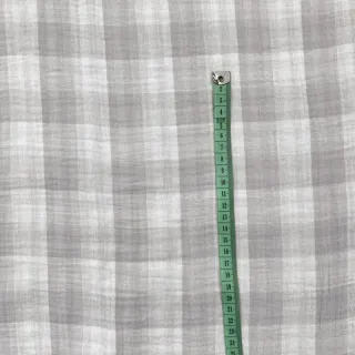 Dupla géz/muszlin Double sided CHECKS MINI grey