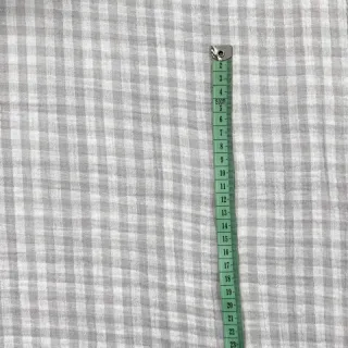 Dupla géz/muszlin Double sided CHECKS MINI grey