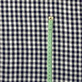 Dupla géz/muszlin Double sided CHECKS MINI navy