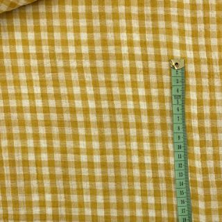 Dupla géz/muszlin Double sided CHECKS MINI ochre