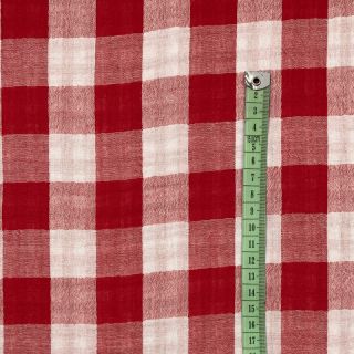 Dupla géz/muszlin Double sided CHECKS MINI red