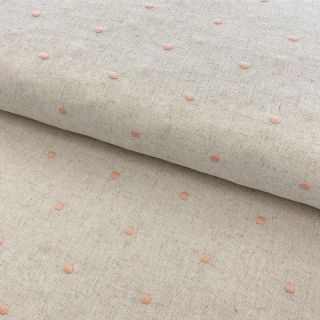Viszkóz lenvászonnal embroidery Dots rose