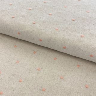Viszkóz lenvászonnal embroidery Dots rose