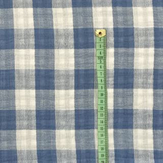 Dupla géz/muszlin Double sided CHECKS MINI indigo