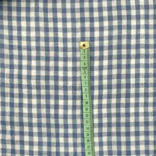 Dupla géz/muszlin Double sided CHECKS MINI indigo