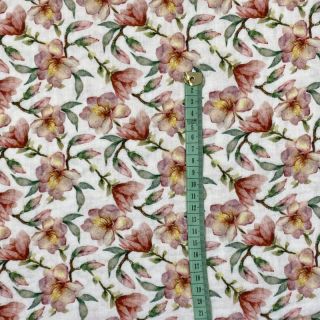 Dupla géz/muszlin Flower bud digital print