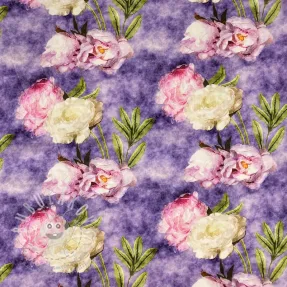 Viszkóz Artistic flowers design C digital print
