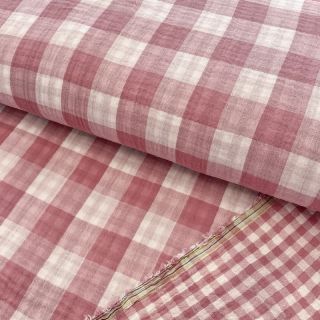 Dupla géz/muszlin Double sided CHECKS MINI mauve