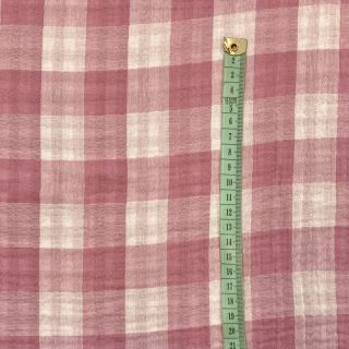 Dupla géz/muszlin Double sided CHECKS MINI mauve