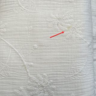 Dupla géz/muszlin EMBROIDERED Leaf white II.osztály