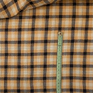 Dupla géz/muszlin Double sided CHECKS multicolour brown