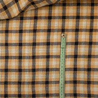 Dupla géz/muszlin Double sided CHECKS multicolour brown
