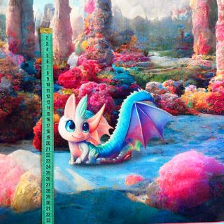 Szabadidő anyag fésült Baby dragon PANEL digital print