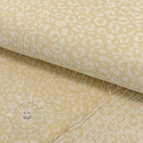 Dupla géz/muszlin  jacquard Animal yellow ecru