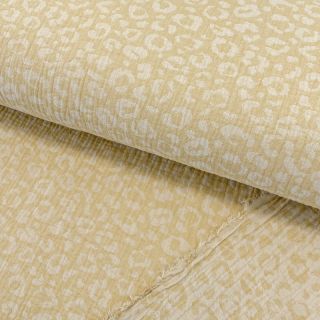 Dupla géz/muszlin  jacquard Animal yellow ecru