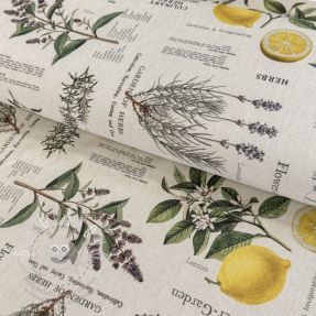 Dekorációs anyag Linenlook Lavender citrus recipe digital print