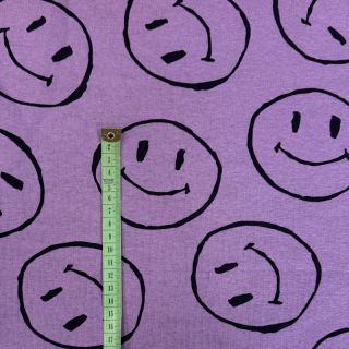 Szabadidő anyag fésült JOGGING Happy face lilac