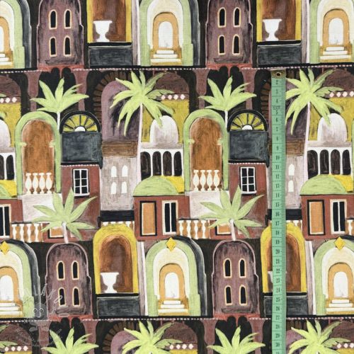 Dekorációs anyag Tropical cottages brique digital print
