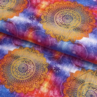 Jersey VISCOSE LYCRA HEAVY Mandala ochre digital print