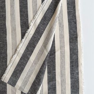 Lenvászon YARN DYED BIG Stripe black