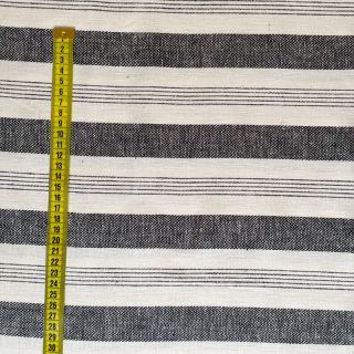 Lenvászon YARN DYED BIG Stripe black