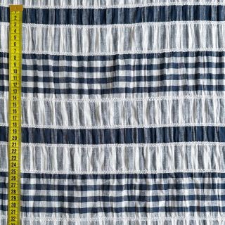 Pamutvászon YARN DYED Stripe navy