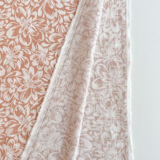 Lenvászon előmosott Flowers light apricot