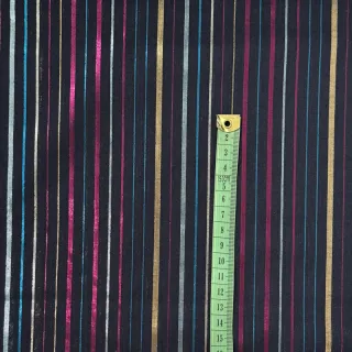Pamutvászon LUREX stripes navy