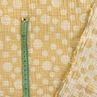 Dupla géz/muszlin JACQUARD Dots dark yellow