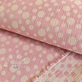 Dupla géz/muszlin JACQUARD Dots pink