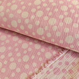 Dupla géz/muszlin JACQUARD Dots pink