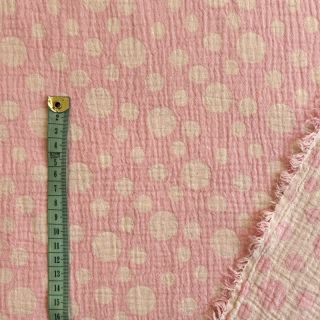 Dupla géz/muszlin JACQUARD Dots pink