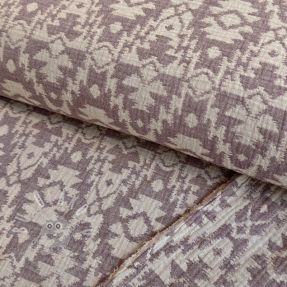 Dupla géz/muszlin JACQUARD Aztec aubergine