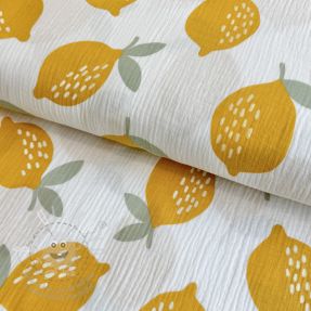 Dupla géz/muszlin Lemons white