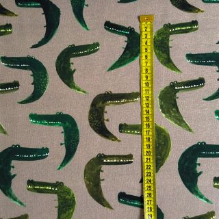 Szabadidő anyag Crocodile taupe digital print
