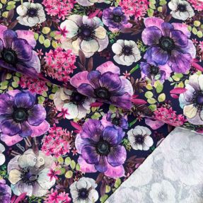 Szabadidő anyag Violetta flower digital print