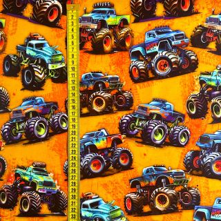 Szabadidő anyag Monsters and trucks design B digital print